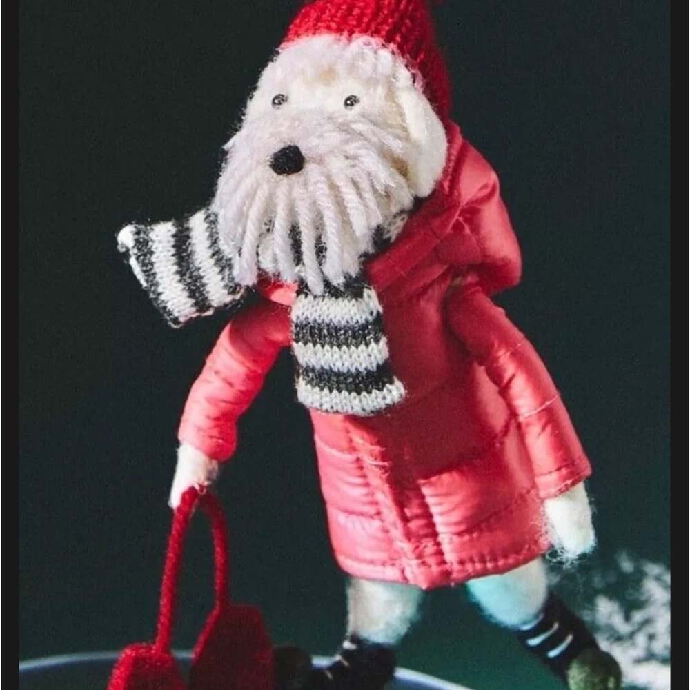 Anthropologie dog skating ornament NWT